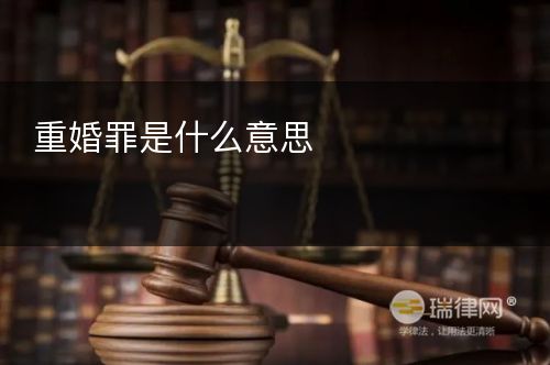 重婚罪是什么意思