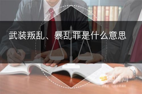 武装叛乱、暴乱罪是什么意思