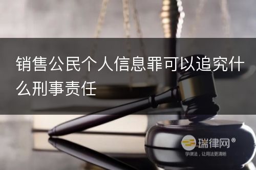 销售公民个人信息罪可以追究什么刑事责任