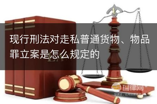 现行刑法对走私普通货物、物品罪立案是怎么规定的