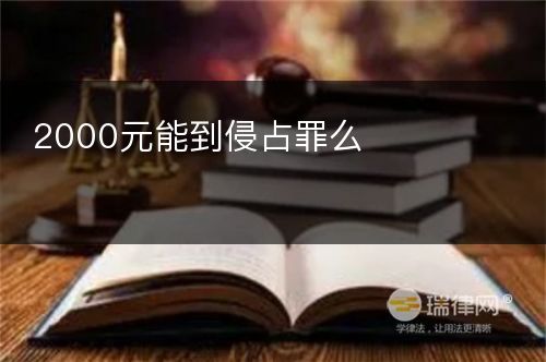 2000元能到侵占罪么