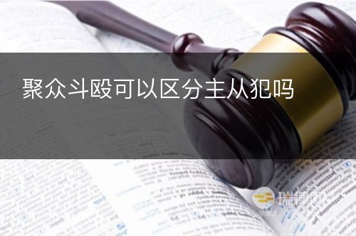 聚众斗殴可以区分主从犯吗