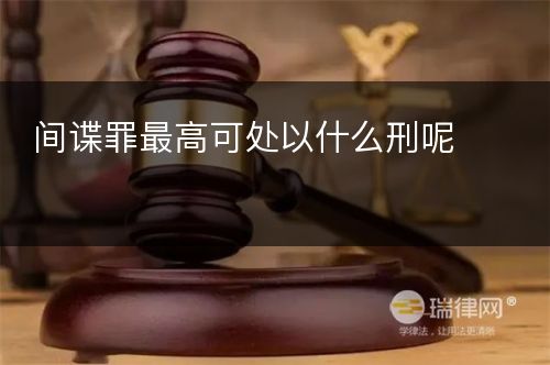 间谍罪最高可处以什么刑呢