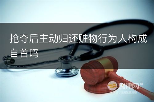 抢夺后主动归还赃物行为人构成自首吗