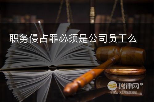 职务侵占罪必须是公司员工么