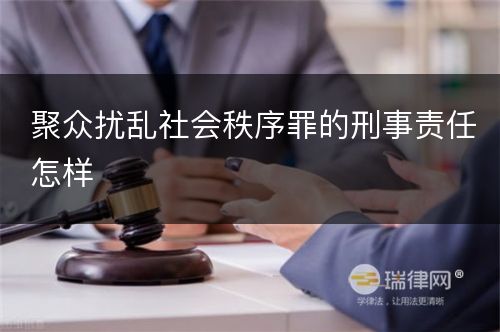 聚众扰乱社会秩序罪的刑事责任怎样