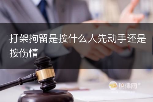 打架拘留是按什么人先动手还是按伤情