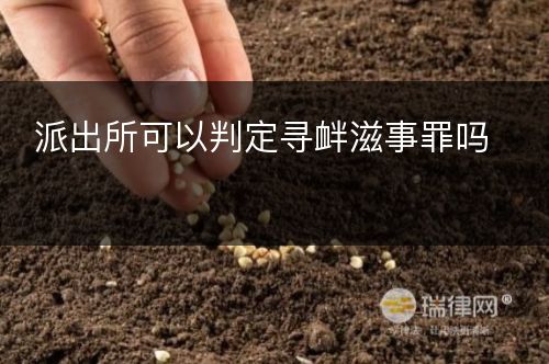 派出所可以判定寻衅滋事罪吗