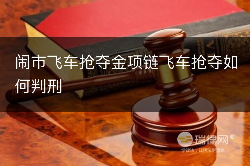 闹市飞车抢夺金项链飞车抢夺如何判刑