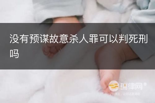 没有预谋故意杀人罪可以判死刑吗