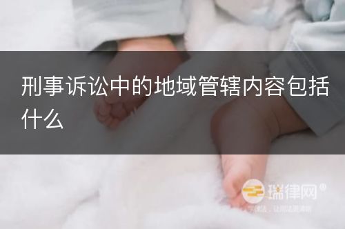 刑事诉讼中的地域管辖内容包括什么