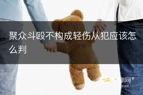 聚众斗殴不构成轻伤从犯应该怎么判