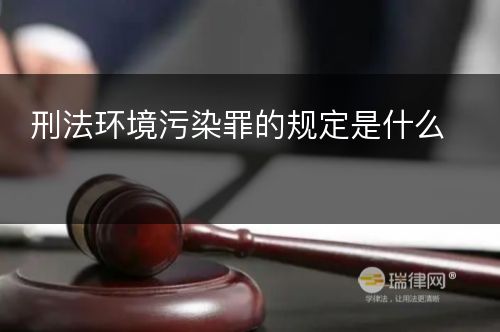 刑法环境污染罪的规定是什么