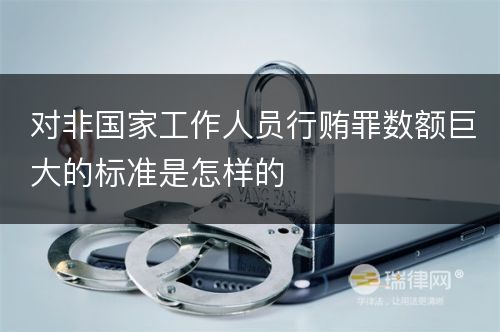 对非国家工作人员行贿罪数额巨大的标准是怎样的