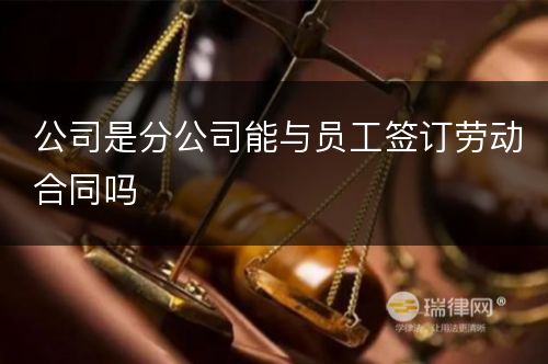 公司是分公司能与员工签订劳动合同吗