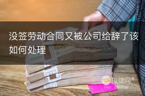 没签劳动合同又被公司给辞了该如何处理