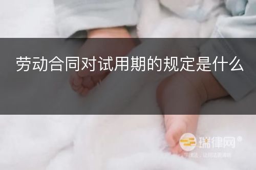 劳动合同对试用期的规定是什么