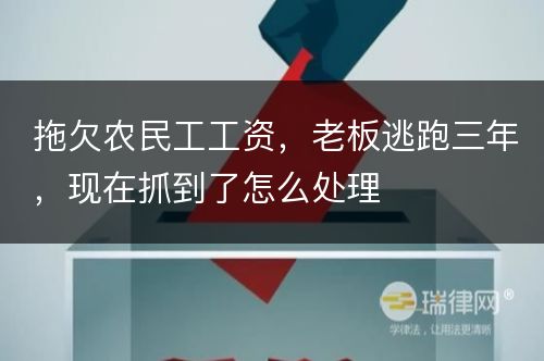 拖欠农民工工资，老板逃跑三年，现在抓到了怎么处理