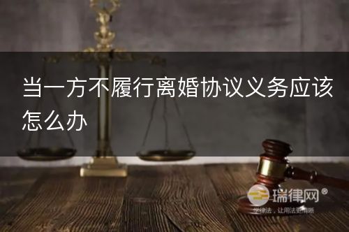 当一方不履行离婚协议义务应该怎么办