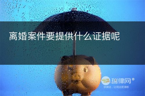 离婚案件要提供什么证据呢