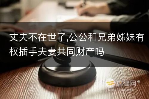 丈夫不在世了,公公和兄弟姊妹有权插手夫妻共同财产吗