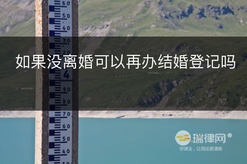 如果没离婚可以再办结婚登记吗