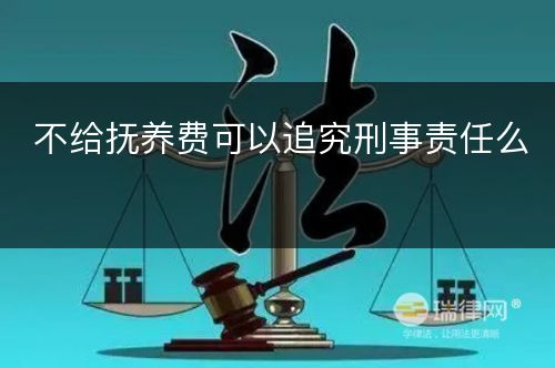 不给抚养费可以追究刑事责任么