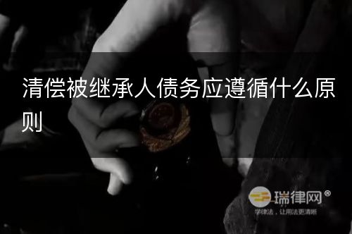 清偿被继承人债务应遵循什么原则