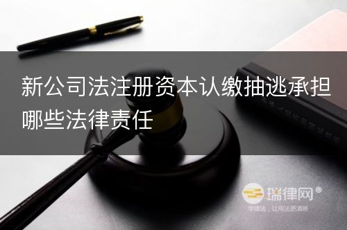 新公司法注册资本认缴抽逃承担哪些法律责任