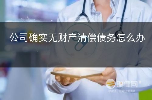 公司确实无财产清偿债务怎么办