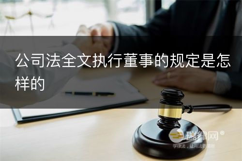 公司法全文执行董事的规定是怎样的