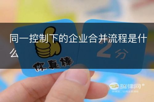 同一控制下的企业合并流程是什么