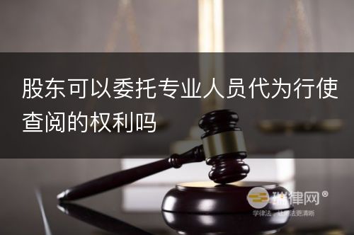 股东可以委托专业人员代为行使查阅的权利吗