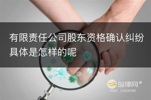 有限责任公司股东资格确认纠纷具体是怎样的呢