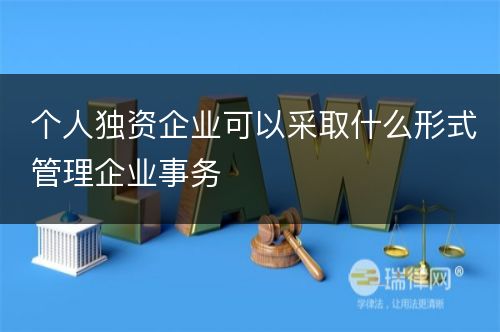 个人独资企业可以采取什么形式管理企业事务