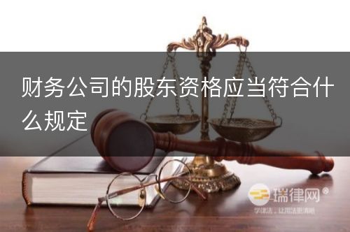 财务公司的股东资格应当符合什么规定