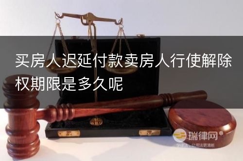 买房人迟延付款卖房人行使解除权期限是多久呢