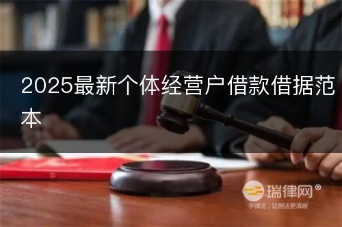 2025最新个体经营户借款借据范本