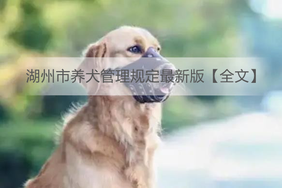 湖州市养犬管理规定最新版2023【全文】